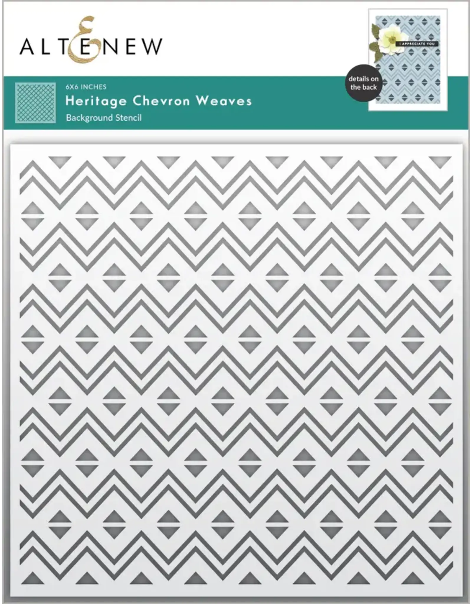 ALTENEW ALTENEW HERITAGE CHEVRON WEAVES 6x6 BACKGROUND STENCIL