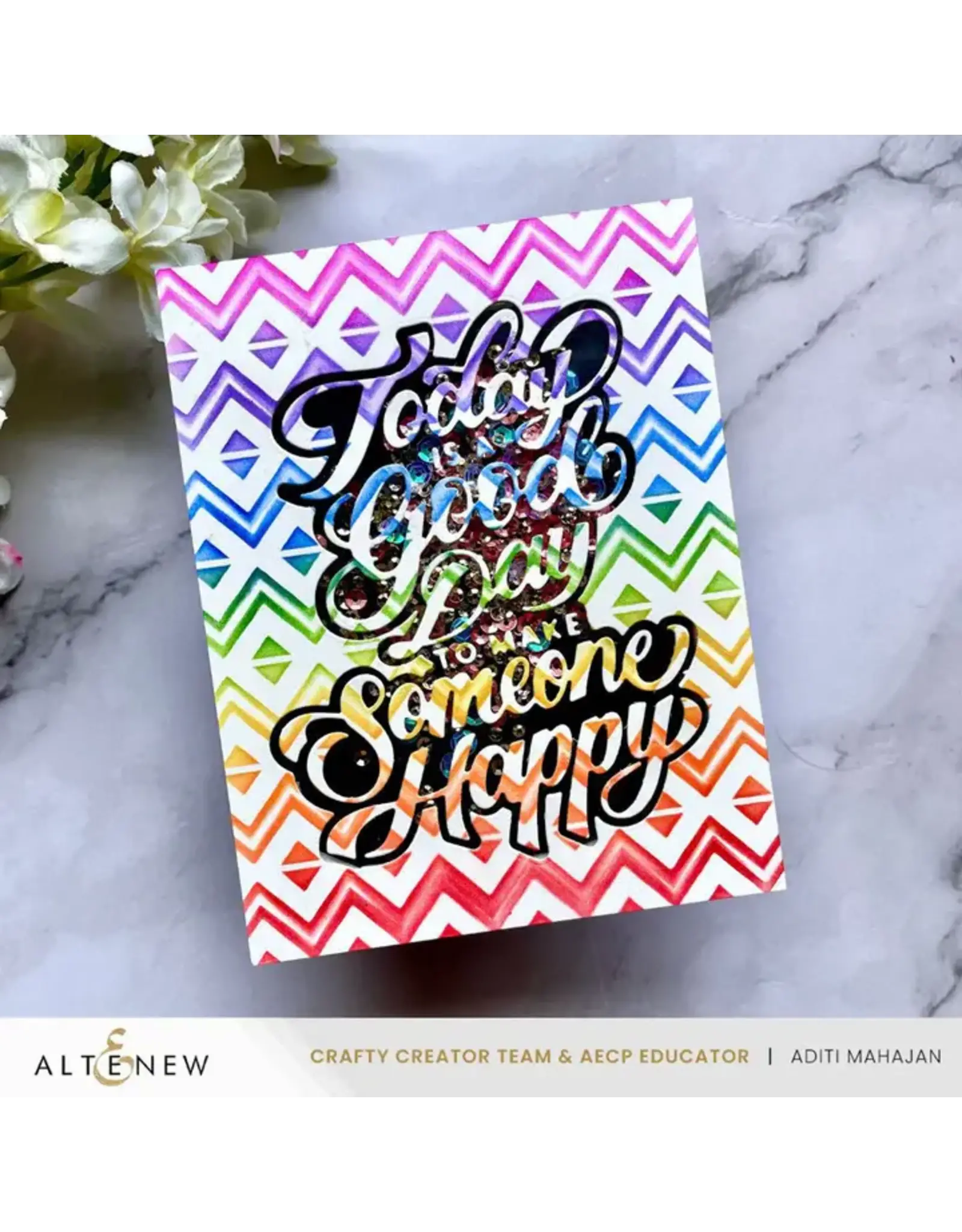 ALTENEW ALTENEW HERITAGE CHEVRON WEAVES 6x6 BACKGROUND STENCIL