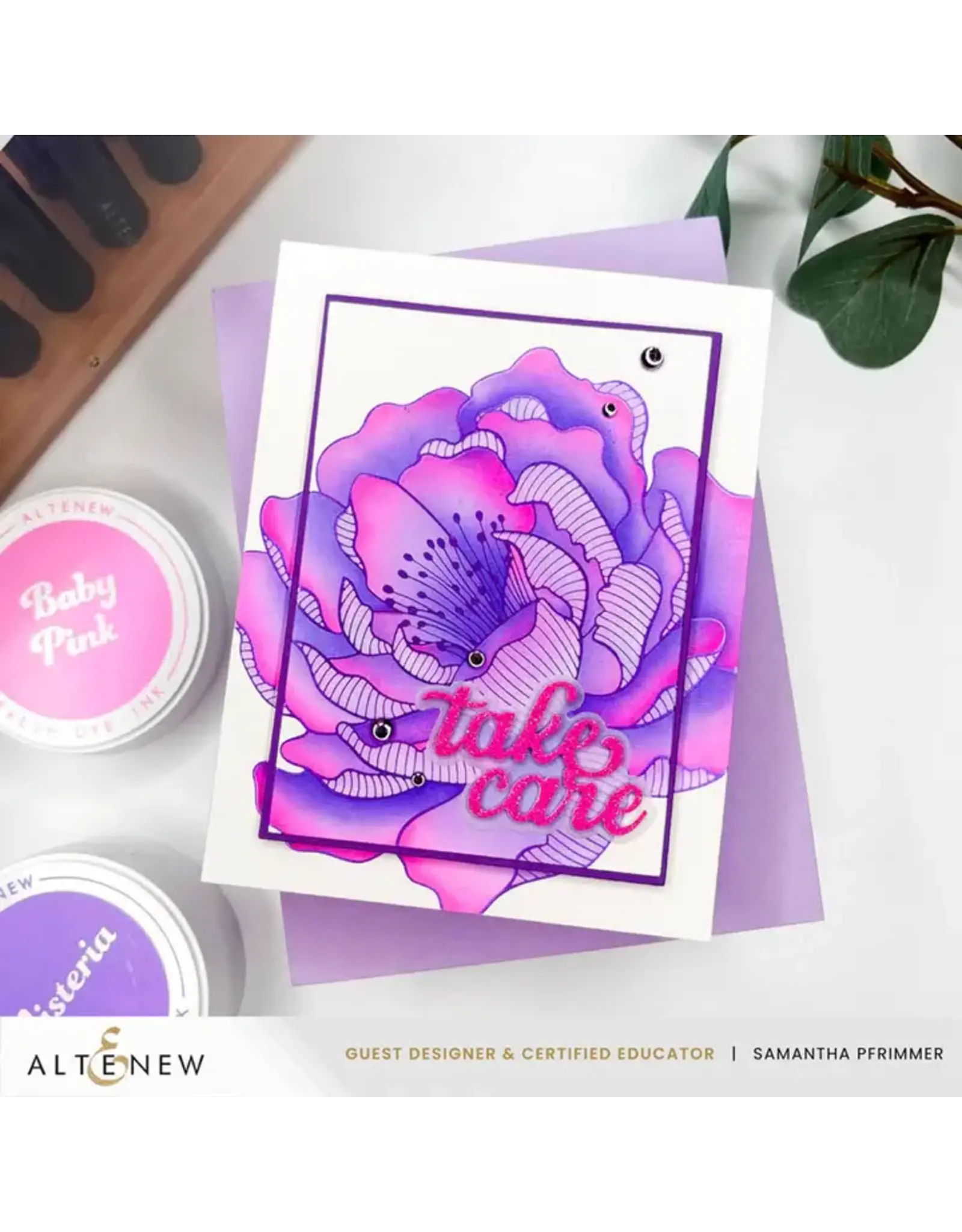 ALTENEW ALTENEW MAGICAL PEONY PRESS PLATE AND STENCIL SET BUNDLE