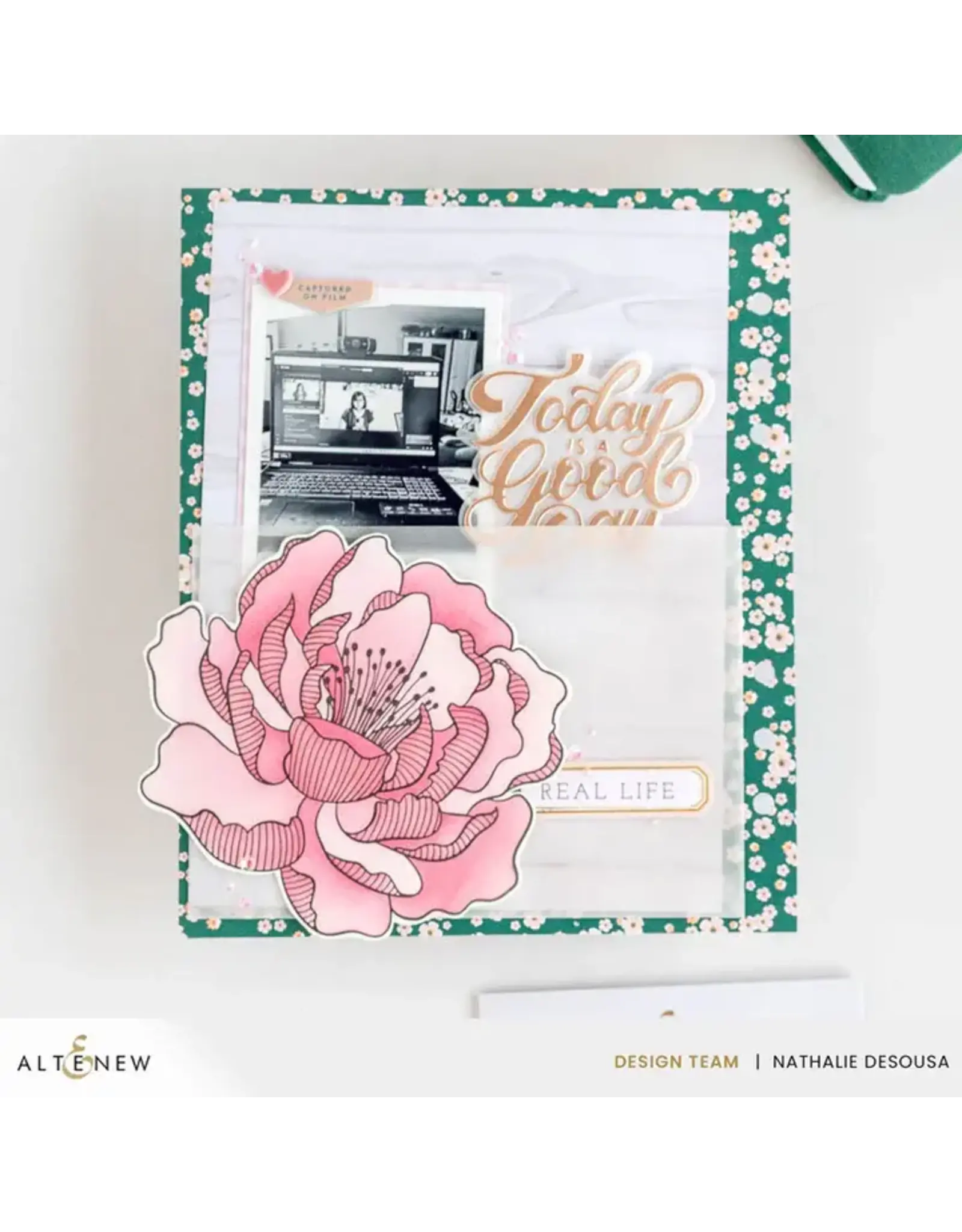 ALTENEW ALTENEW MAGICAL PEONY PRESS PLATE AND STENCIL SET BUNDLE