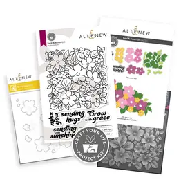 ALTENEW ALTENEW CRAFT YOUR LIFE PROJECT KIT: BOLD & BEAUTIFUL CLEAR STAMP, STENCIL SET, 3D EMBOSSING FOLDER AND DIE SET BUNDLE