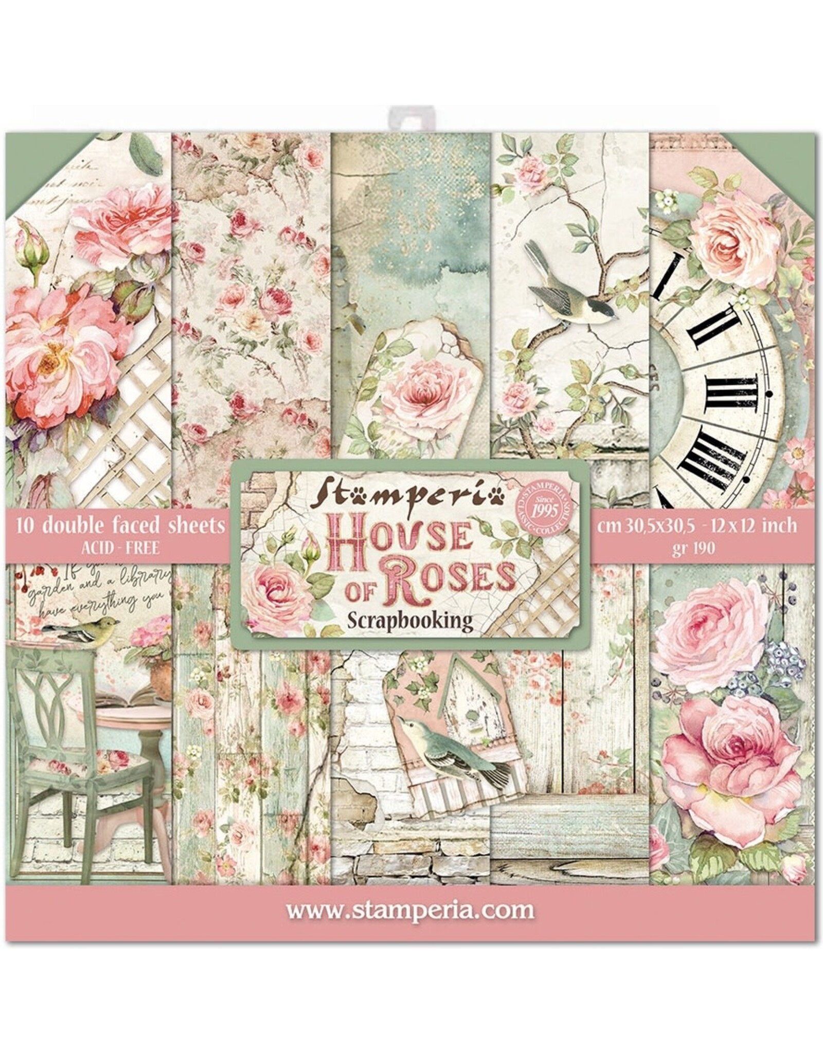 STAMPERIA STAMPERIA HOUSE OF ROSES COLLECTION 12x12 COLLECTION PACK 10 SHEETS
