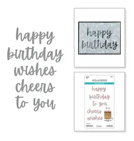 SPELLBINDERS SPELLBINDERS NINA BOETTCHER BOUGIE BIRTHDAY COLLECTION BIRTHDAY CHEERS ETCHED DIE SET