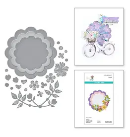 SPELLBINDERS SPELLBINDERS SIMPLE STORIES SIMPLE VINTAGE FLOWER SHOPPE COLLECTION SCALLOP JOURNAL CARDS ETCHED DIE SET