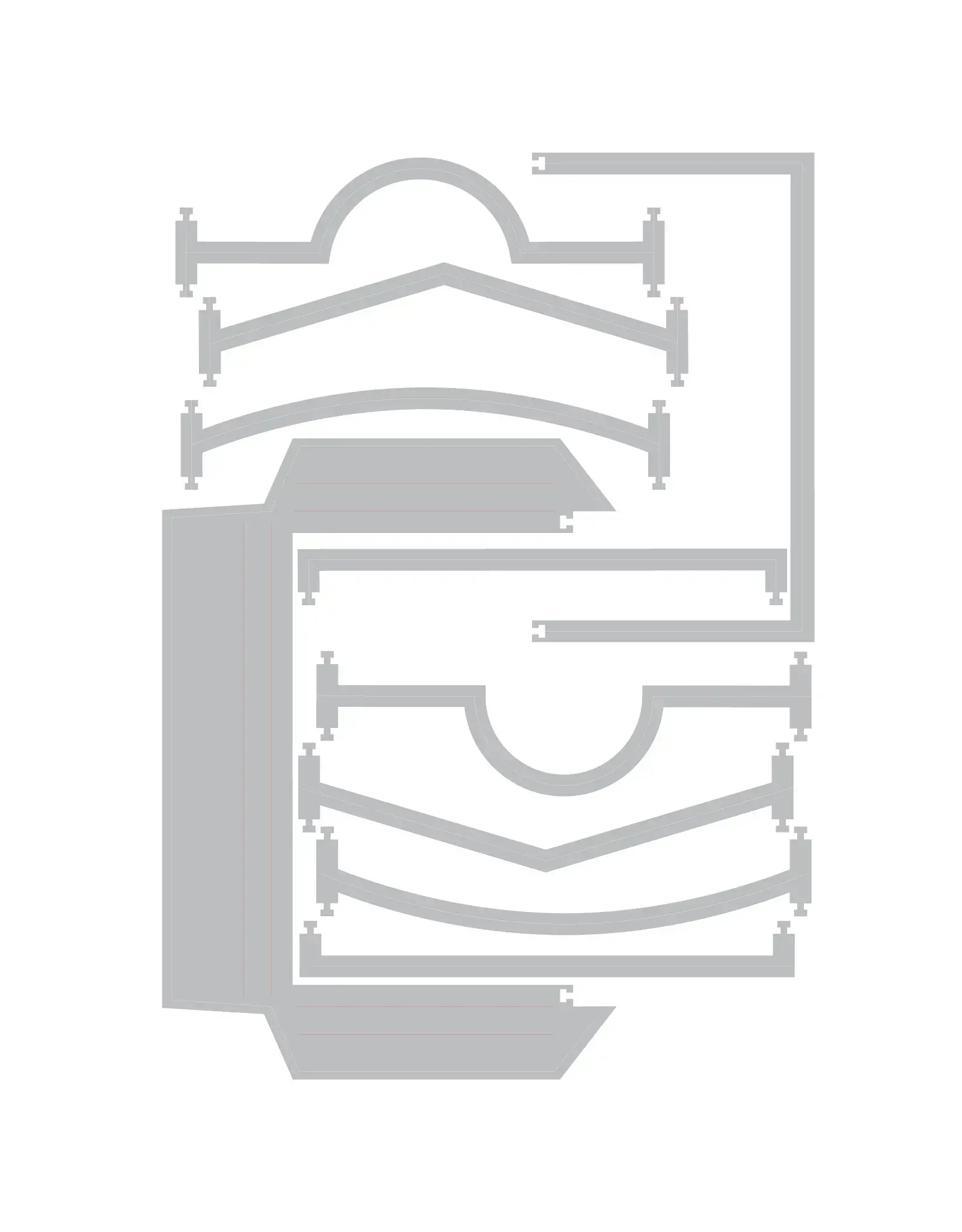 SIZZIX SIZZIX 49 AND MARKET THINLITS POCKETS DIE SET