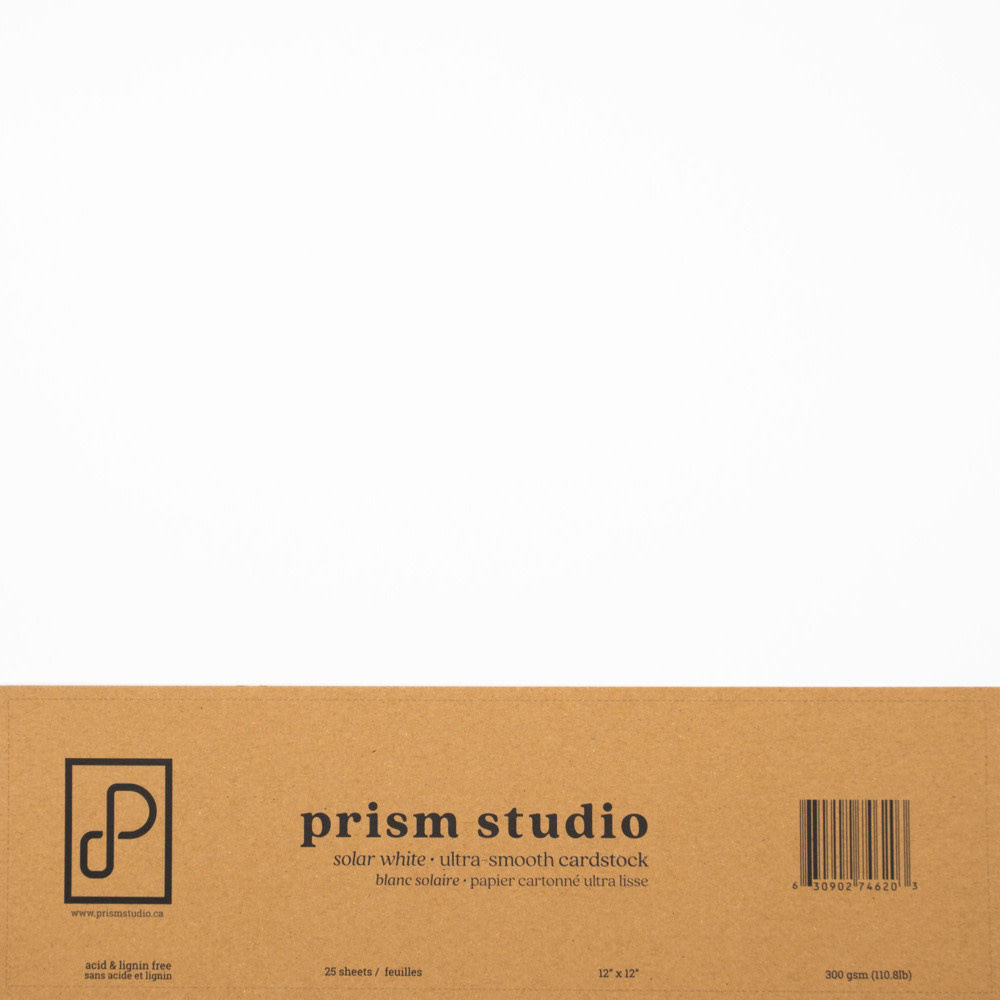 PRISM STUDIO PRISM STUDIO 12x12 ULTRA-SMOOTH 110lb CARDSTOCK - SOLAR WHITE 25/PK