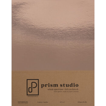 PRISM STUDIO PRISM STUDIO WHOLE SPECTRUM FOIL 8.5x11 CARDSTOCK-ROSE GOLD 5/PK