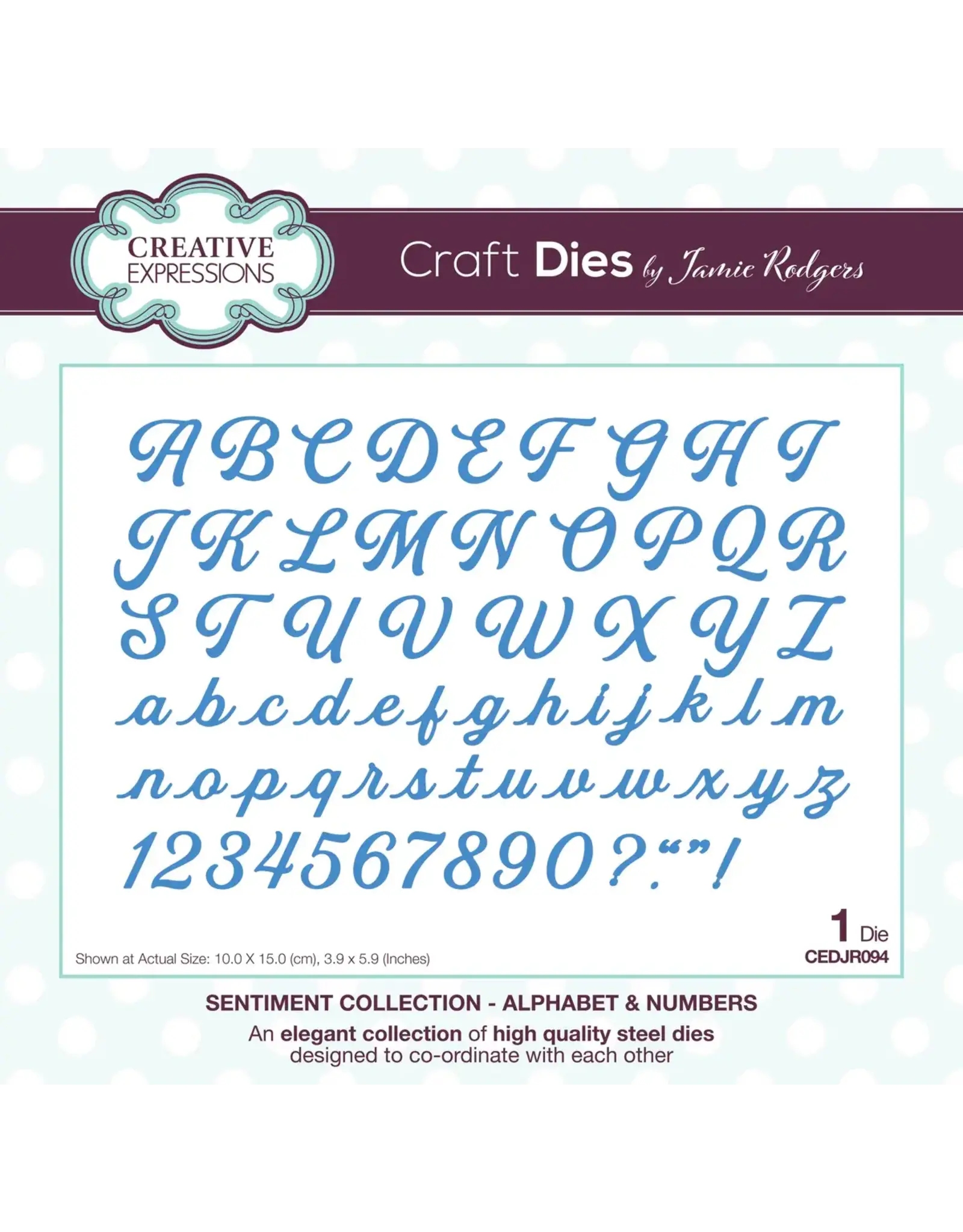 CREATIVE EXPRESSIONS CREATIVE EXPRESSIONS JAMIE RODGERS SENTIMENT COLLECTION-ALPHABET & NUMBERS DIE