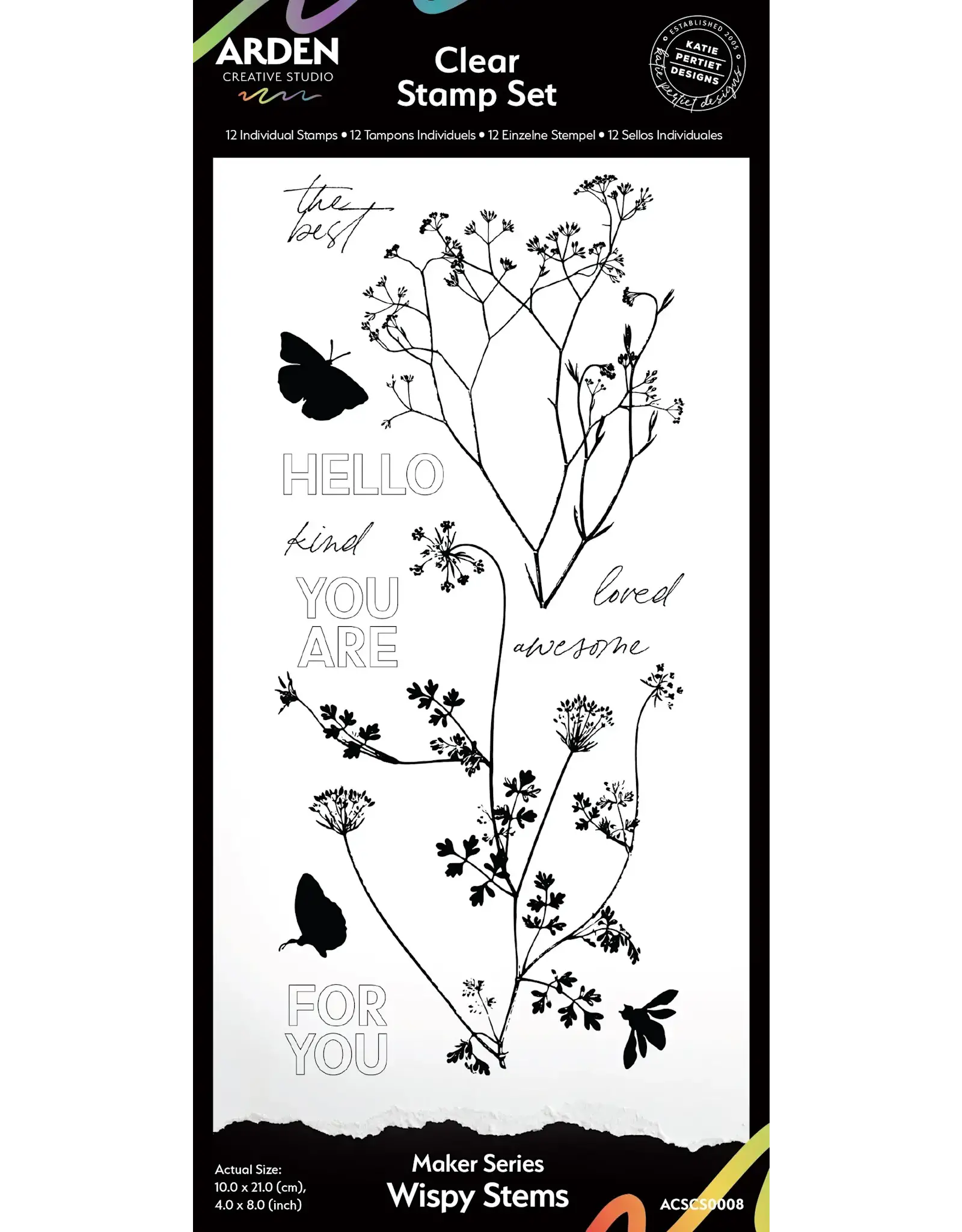 ARDEN CREATIVE STUDIO ARDEN CREATIVE STUDIO MAKER SERIES WISPY STEMS 4x8 CLEAR STAMP SET