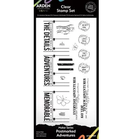 ARDEN CREATIVE STUDIO ARDEN CREATIVE STUDIO MAKER SERIES POSTMARKED ADVENTURES 4x8 CLEAR STAMP SET