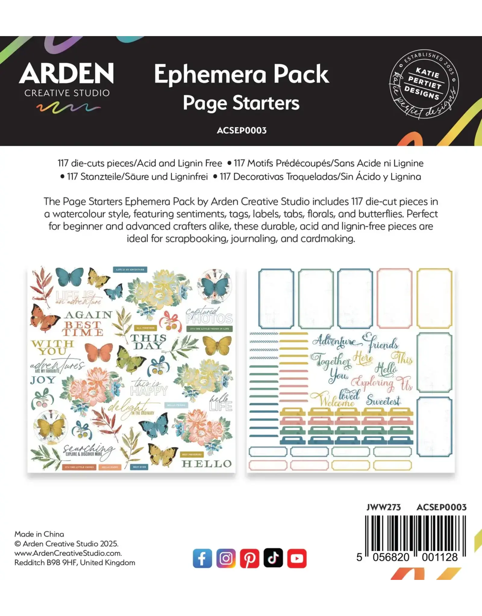 ARDEN CREATIVE STUDIO ARDEN CREATIVE STUDIO PAGE STARTERS EPHEMERA DIE-CUTS