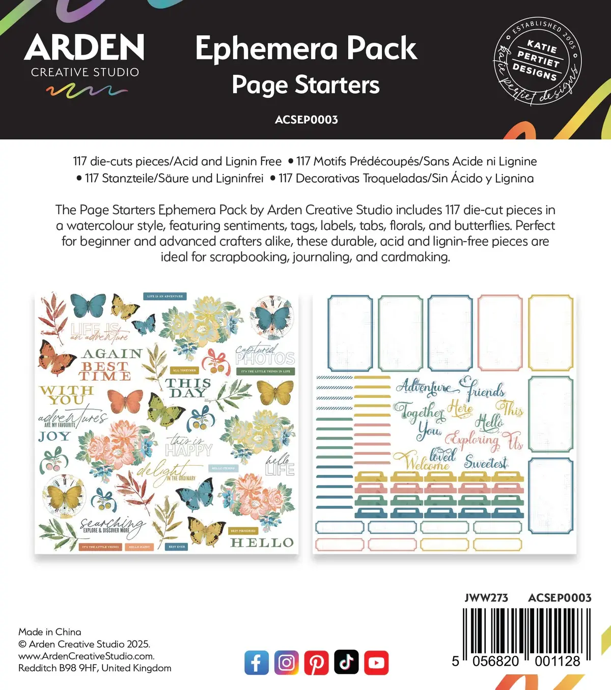 ARDEN CREATIVE STUDIO ARDEN CREATIVE STUDIO PAGE STARTERS EPHEMERA DIE-CUTS