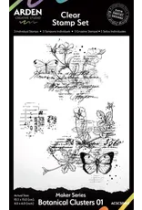 ARDEN CREATIVE STUDIO ARDEN CREATIVE STUDIO MAKER SERIES BOTANICAL CLUSTERS 01 4x6 CLEAR STAMP SET