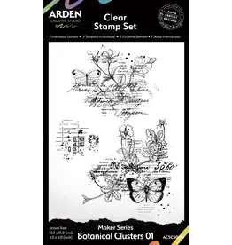 ARDEN CREATIVE STUDIO ARDEN CREATIVE STUDIO MAKER SERIES BOTANICAL CLUSTERS 01 4x6 CLEAR STAMP SET