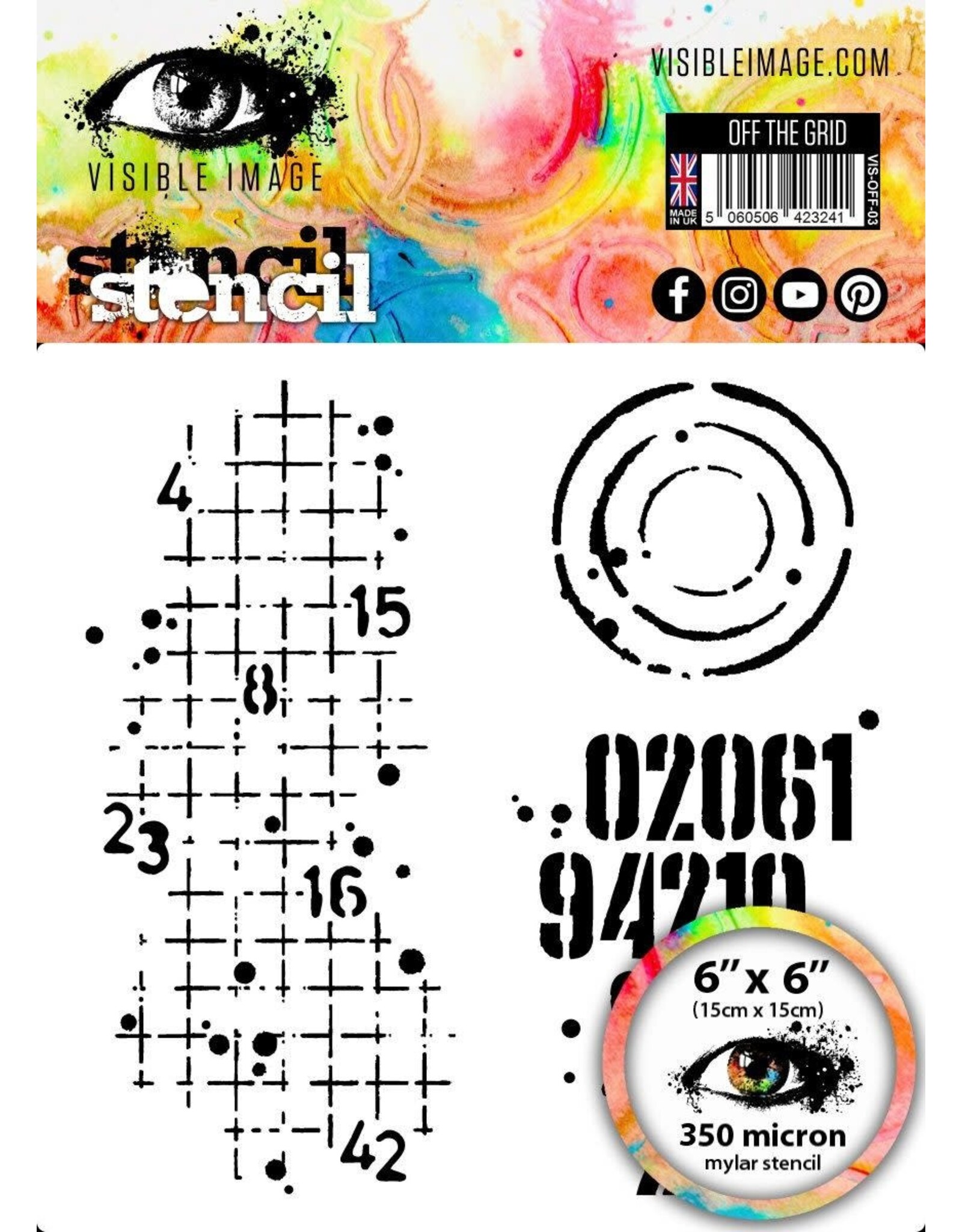 VISIBLE IMAGE VISIBLE IMAGE OFF THE GRID 6x6 STENCIL