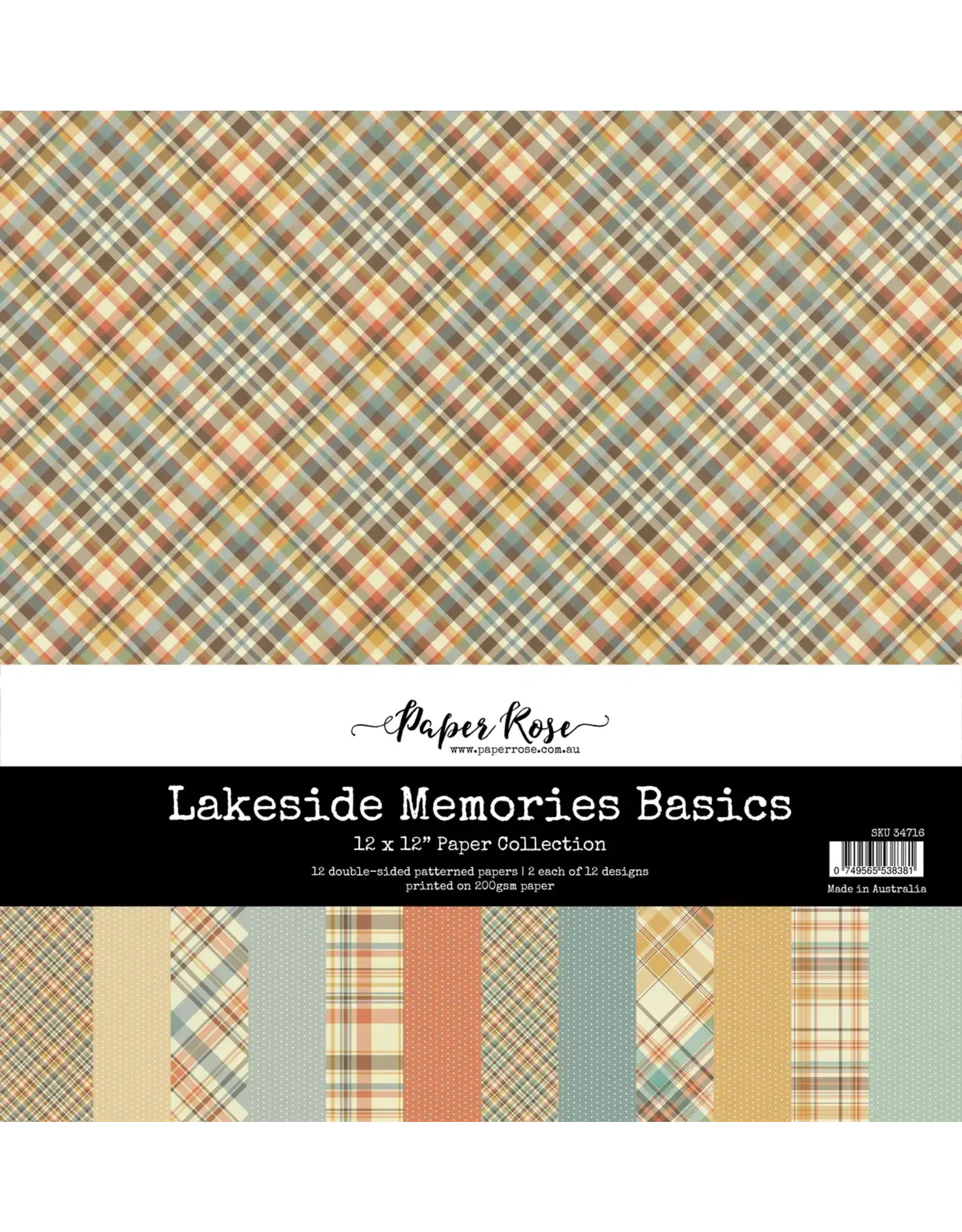PAPER ROSE PAPER ROSE LAKESIDE MEMORIES BASICS 12x12 PAPER COLLECTION