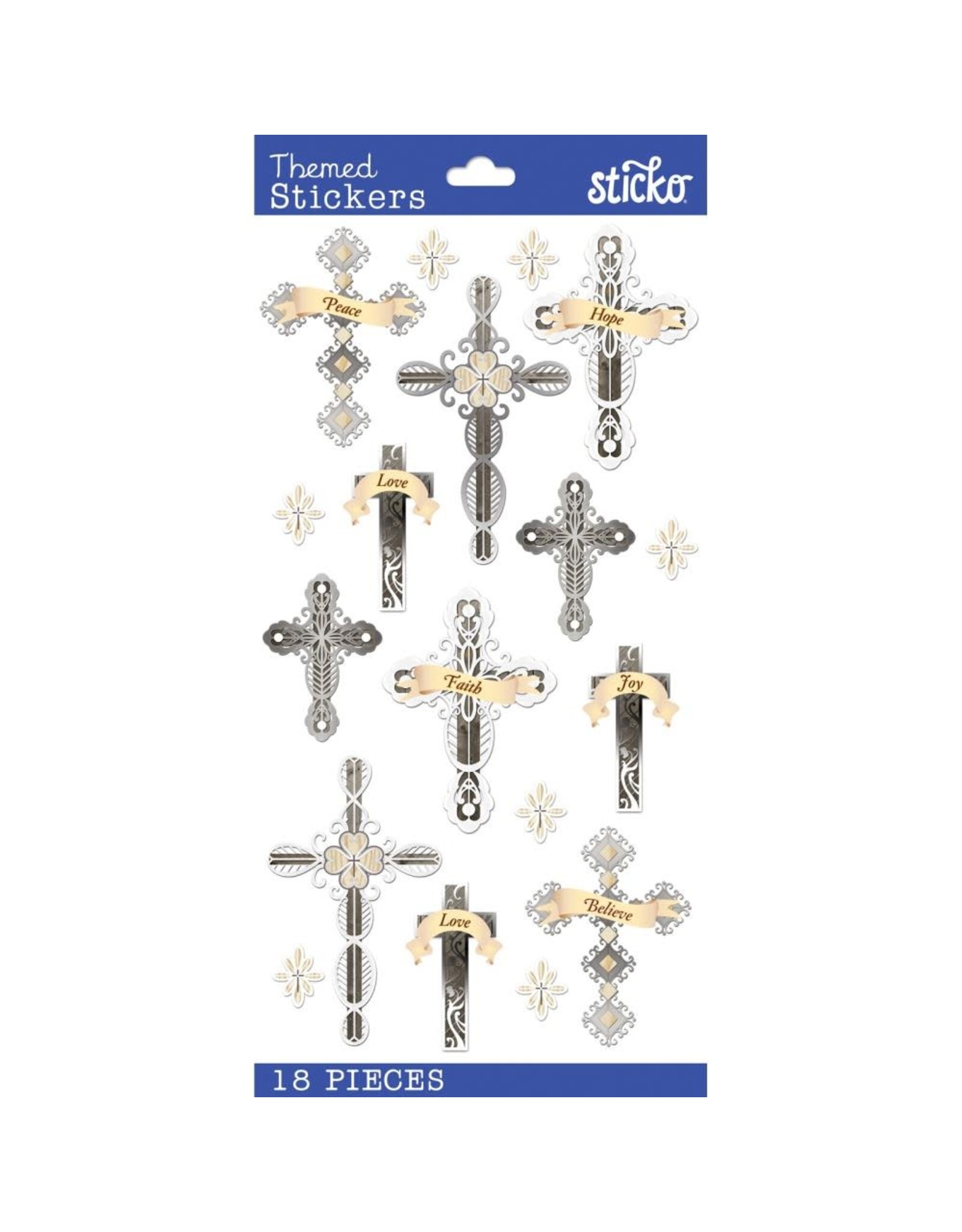 AMERICAN CRAFTS AMERICAN CRAFTS STICKO INSPIRATIONAL WORDS & CROSSES STICKERS