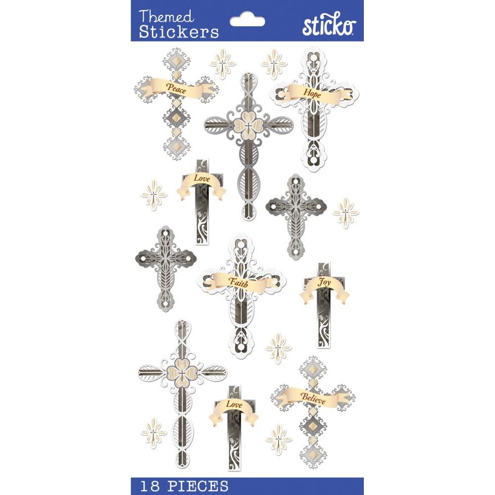 AMERICAN CRAFTS AMERICAN CRAFTS STICKO INSPIRATIONAL WORDS & CROSSES STICKERS