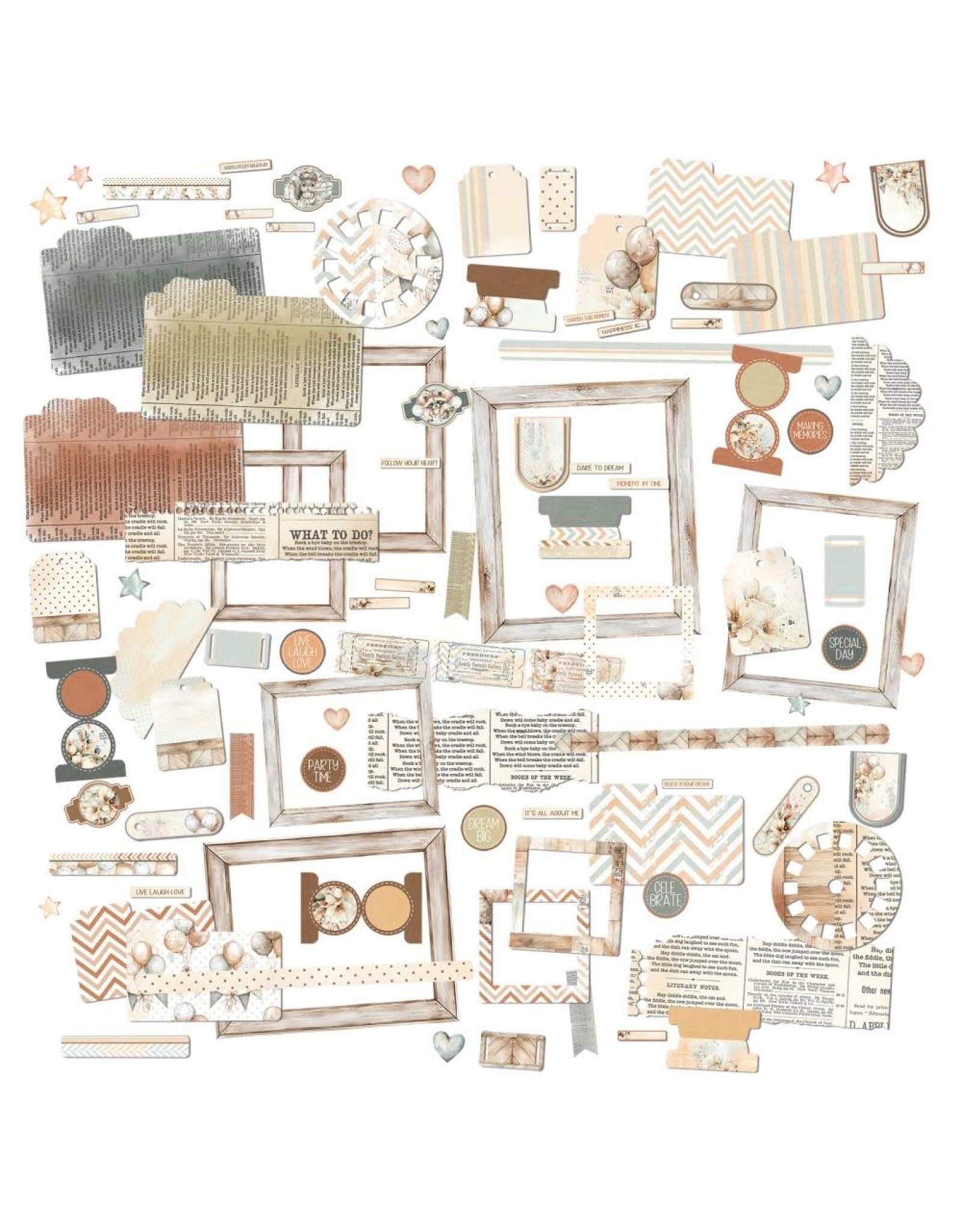 49 AND MARKET 49 AND MARKET LITTLE DREAMER/LITTLE CELEBRATIONS DIE-CUT ELEMENTS 93 PIECES