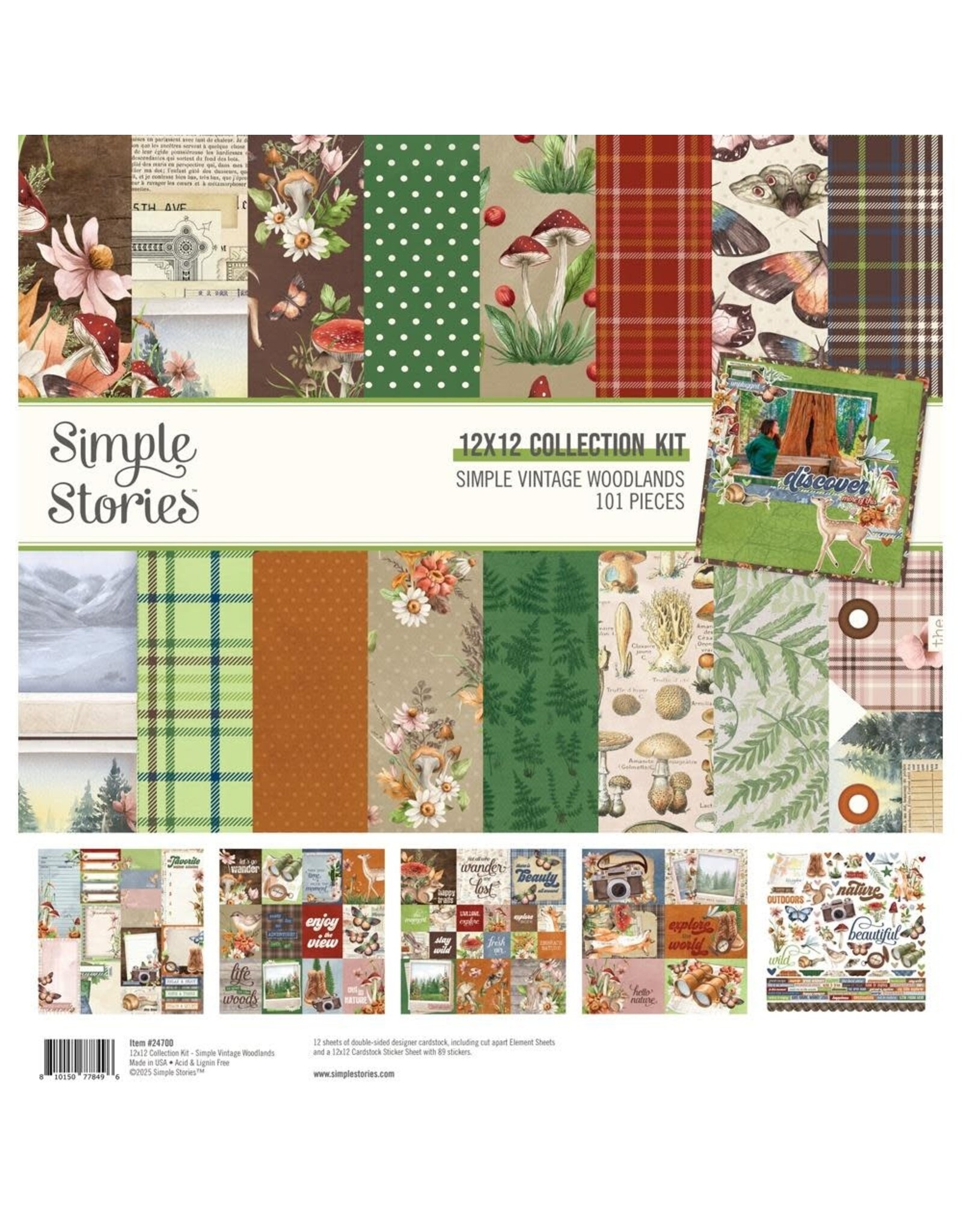 SIMPLE STORIES SIMPLE STORIES SIMPLE VINTAGE WOODLANDS 12x12 COLLECTION KIT