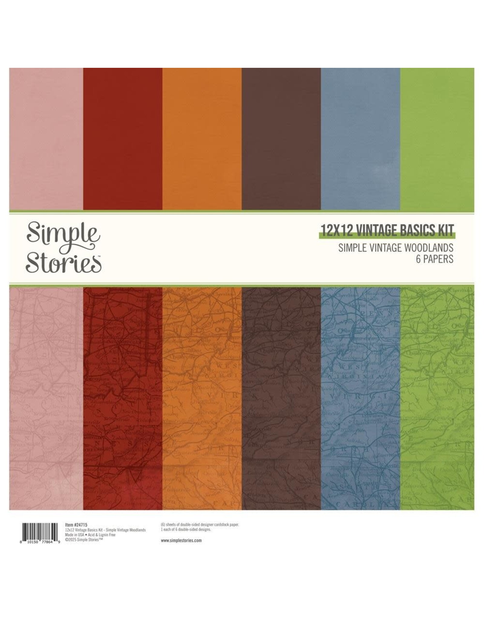 SIMPLE STORIES SIMPLE STORIES SIMPLE VINTAGE WOODLANDS 12x12 BASICS KIT