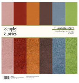 SIMPLE STORIES SIMPLE STORIES SIMPLE VINTAGE WOODLANDS 12x12 BASICS KIT