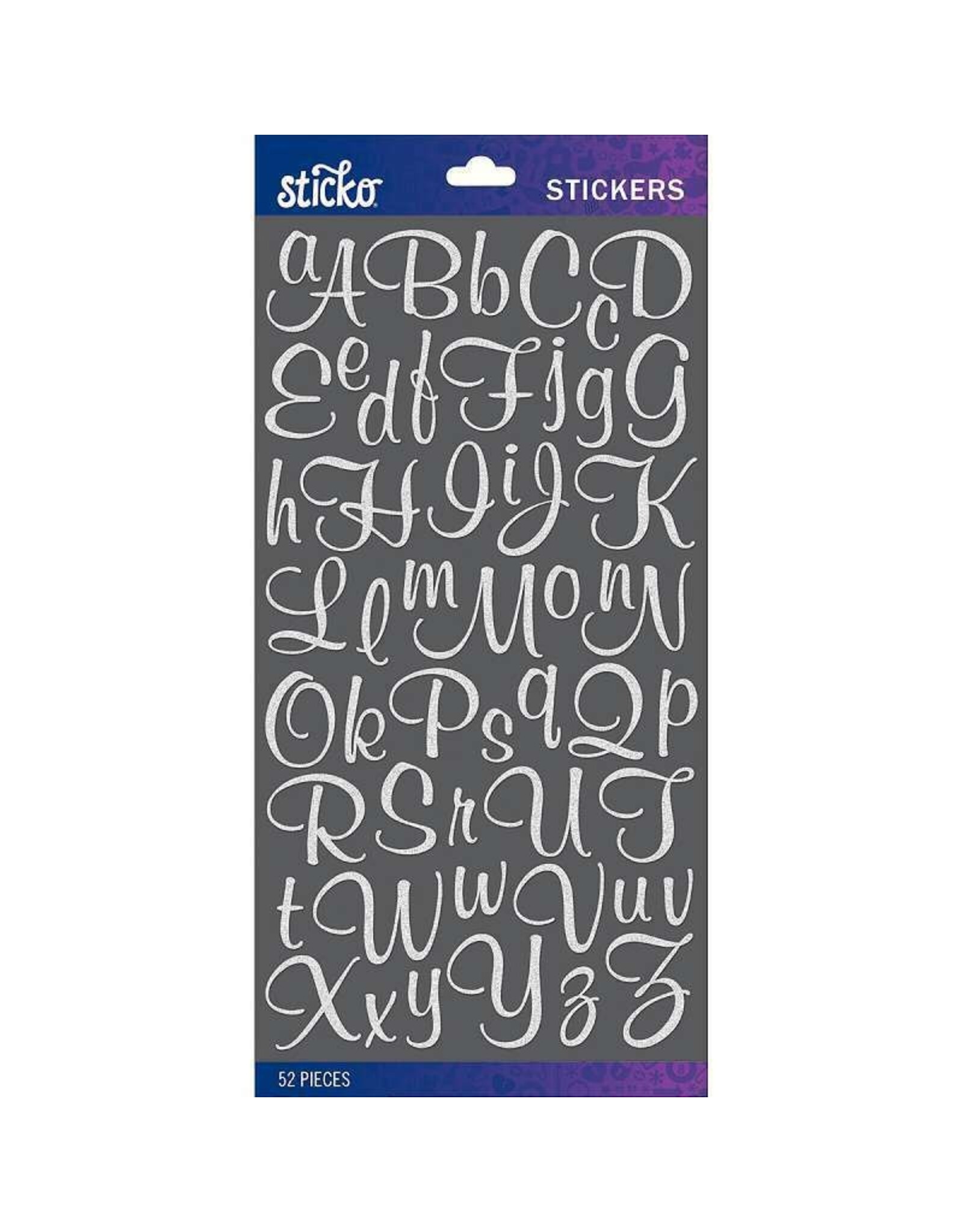 AMERICAN CRAFTS AMERICAN CRAFTS STICKO SCRIPTY WHITE GLITTER SMALL ALPHABET STICKERS