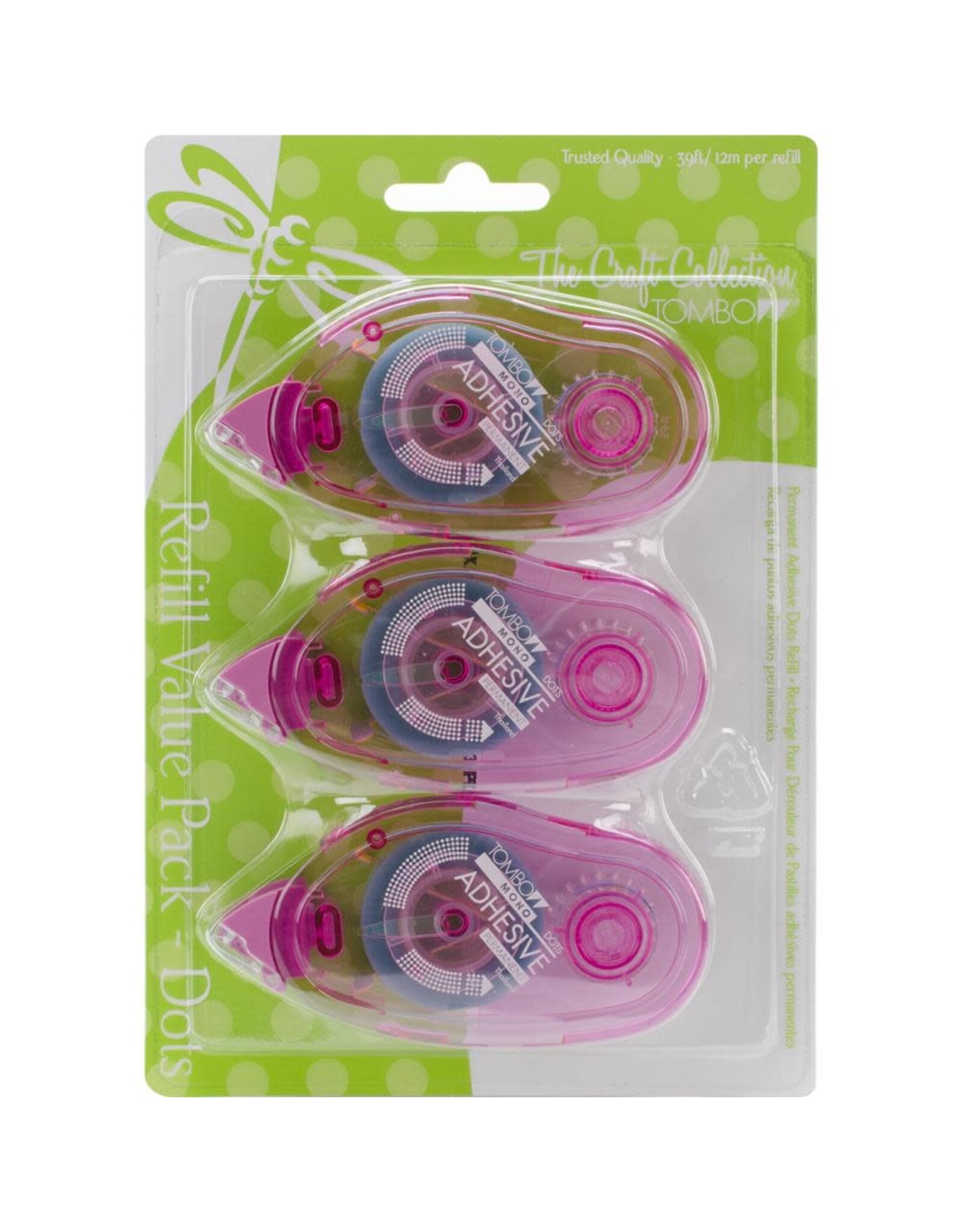TOMBOW TOMBOW MONO ADHESIVE DOTS TAPE RUNNER REFILL FOR 62147 3PK