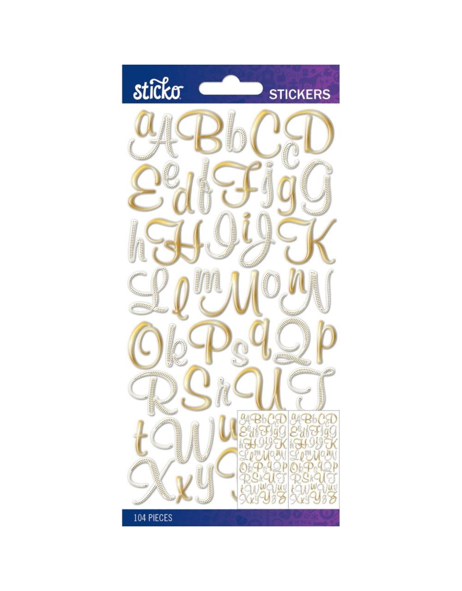 AMERICAN CRAFTS AMERICAN CRAFTS STICKO GOLD FOIL SCRIPT SMALL ALPHABET STICKERS