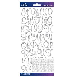 AMERICAN CRAFTS AMERICAN CRAFTS STICKO SILVER FOIL SCRIPT MEDIUM ALPHABET STICKERS