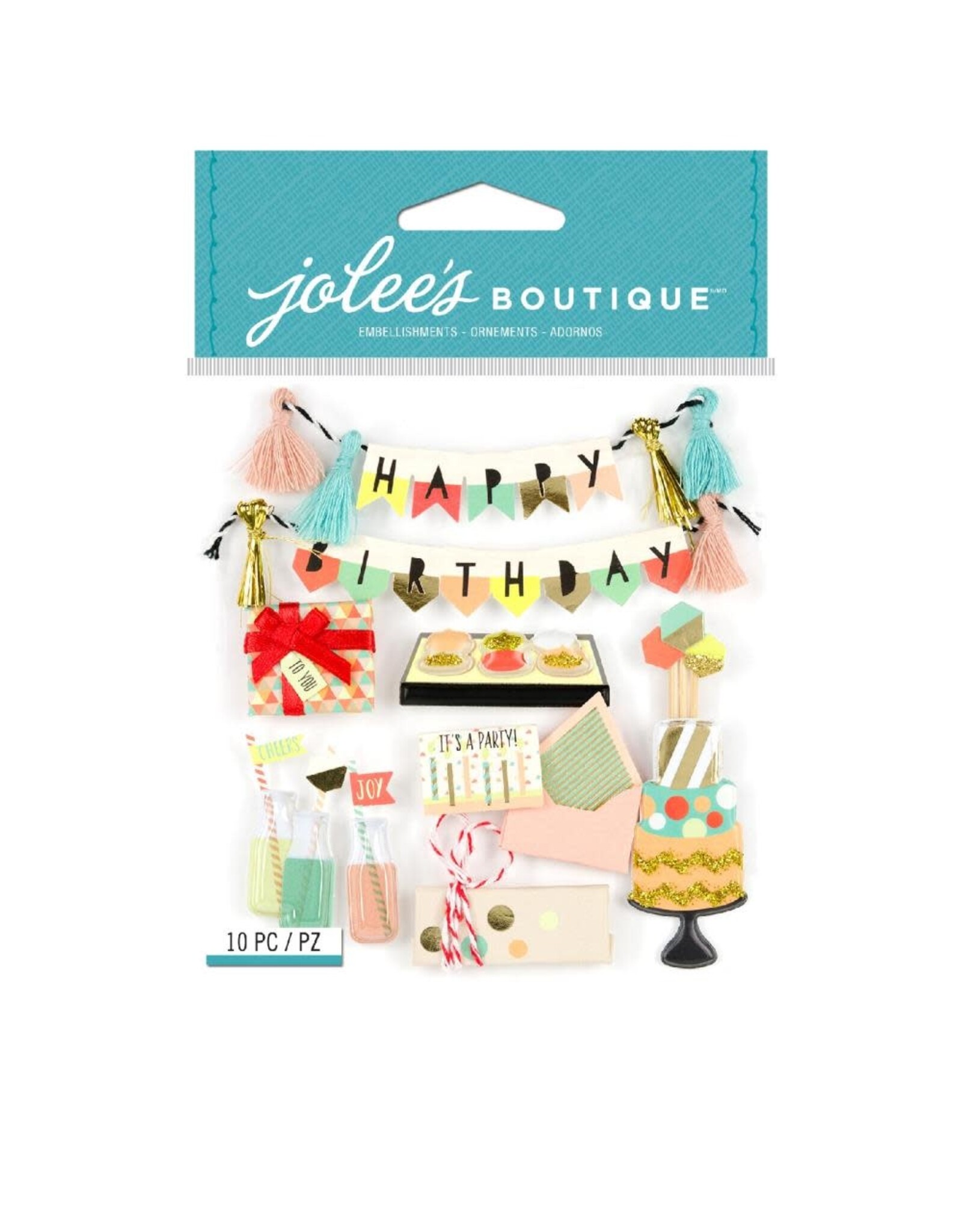 JOLEE’S JOLEE'S BOUTIQUE MOD HAPPY BIRTHDAY DIMENSIONAL STICKERS