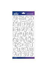 AMERICAN CRAFTS AMERICAN CRAFTS STICKO MURAL SCRIPT SMALL SILVER GLITTER ALPHABET STICKERS