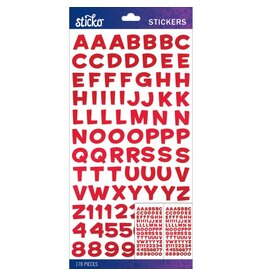 AMERICAN CRAFTS AMERICAN CRAFTS STICKO RED METALLIC FUNHOUSE SMALL ALPHABET STICKERS