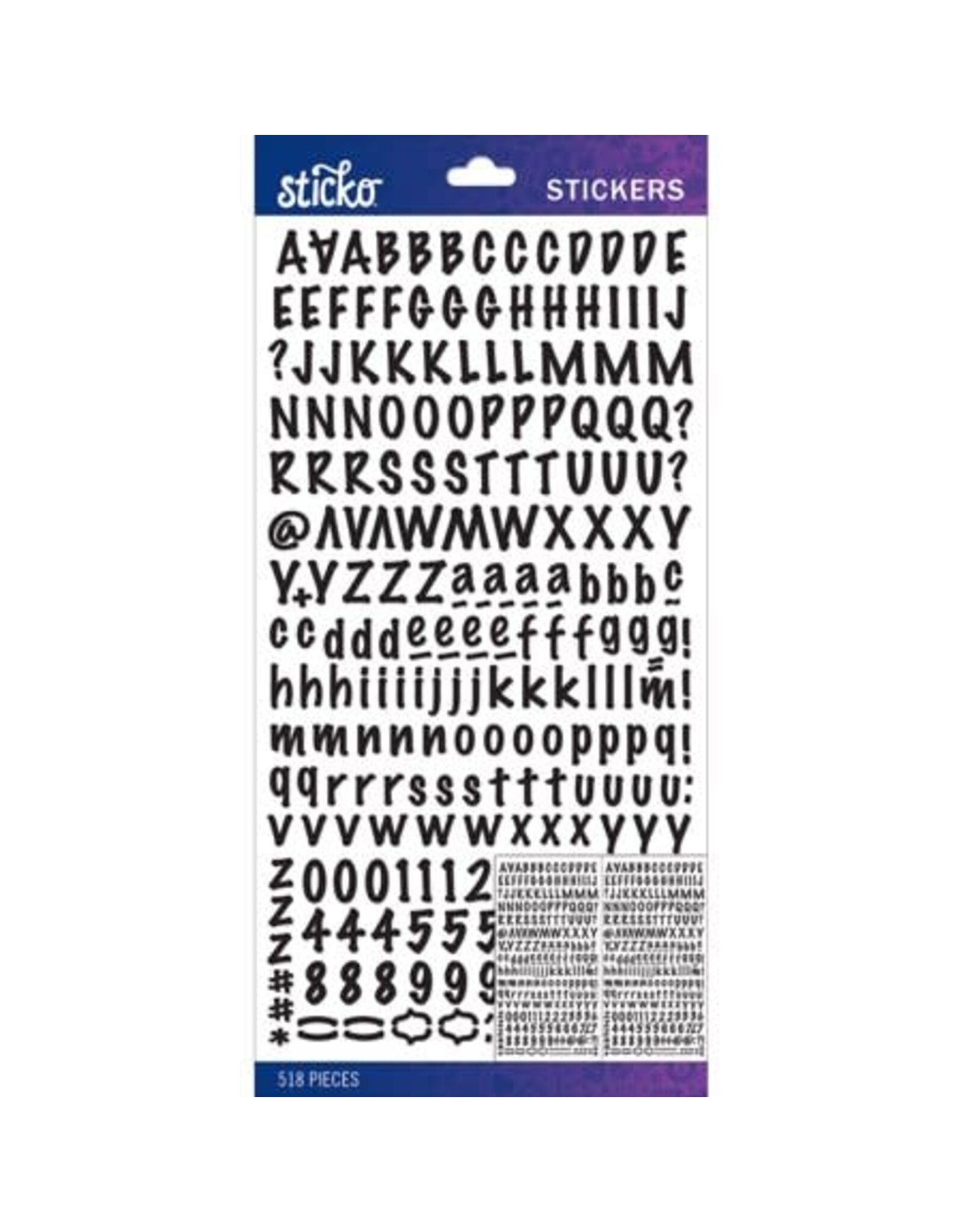 AMERICAN CRAFTS AMERICAN CRAFTS STICKO BLACK SMALL ALPHABET STICKERS