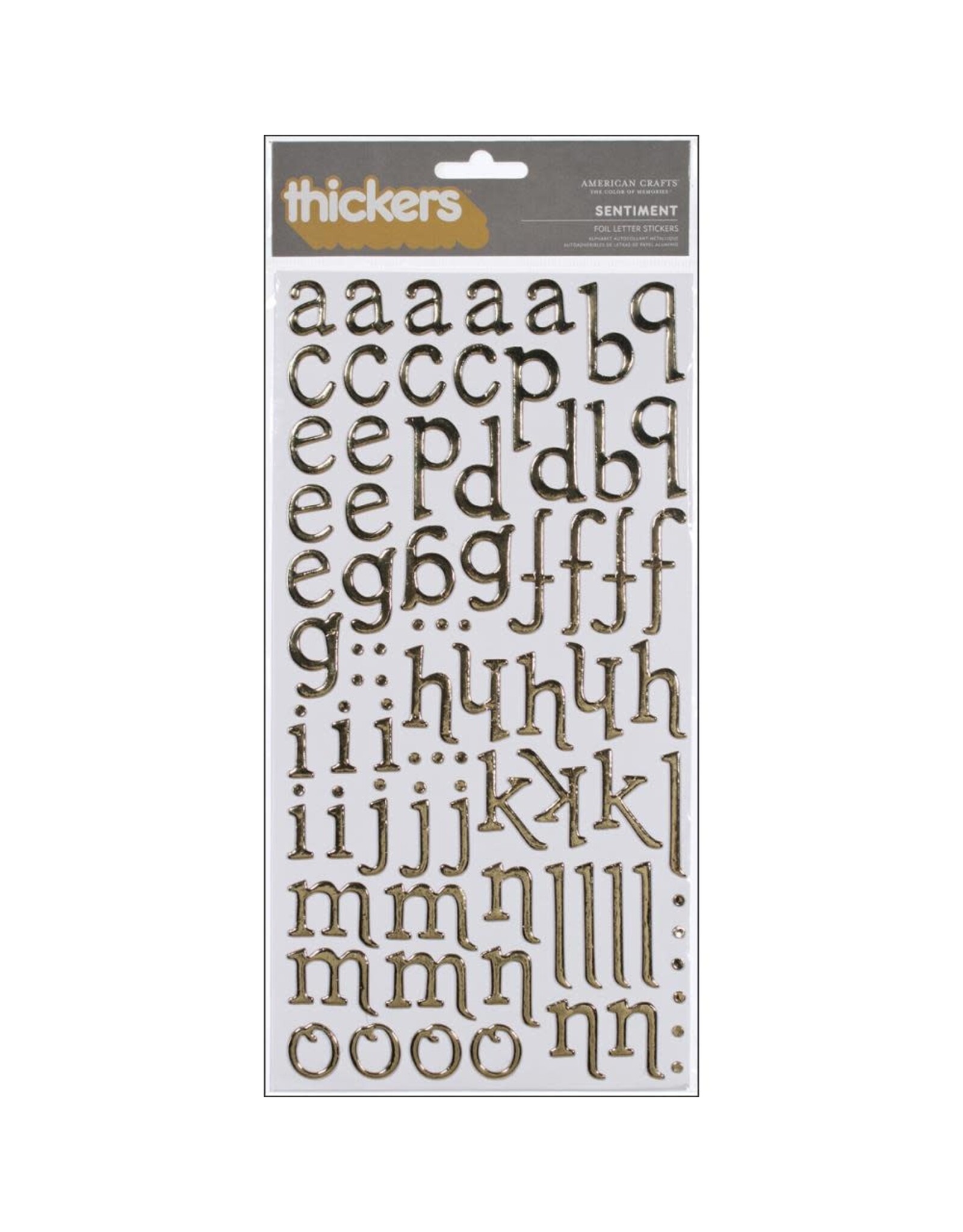 AMERICAN CRAFTS AMERICAN CRAFTS GOLD SENTIMENT FOIL ALPHABET STICKERS