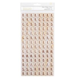 AMERICAN CRAFTS AMERICAN CRAFTS NATURAL WOOD MOSAIC CHIPBOARD ALPHABET STICKERS