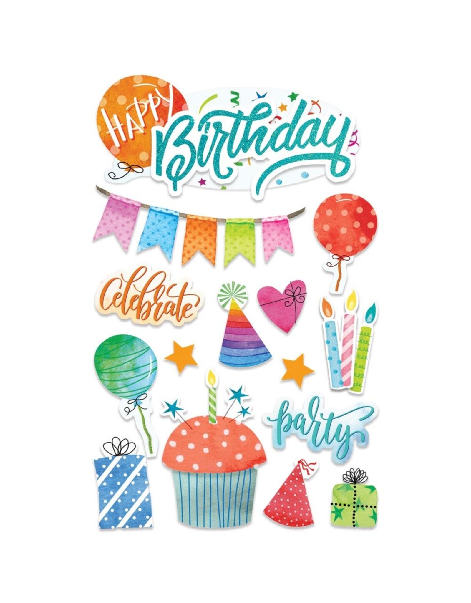 PAPER HOUSE PRODUCTIONS PAPER HOUSE BIRTHDAY CELEBRATION 3D STICKERS