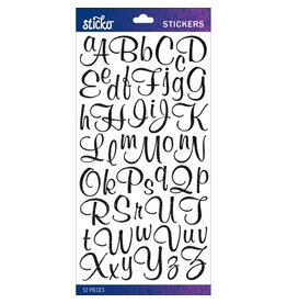 AMERICAN CRAFTS AMERICAN CRAFTS STICKO BLACK GLITTER MURAL SCRIPT GLITTER SMALL ALPHABET STICKERS