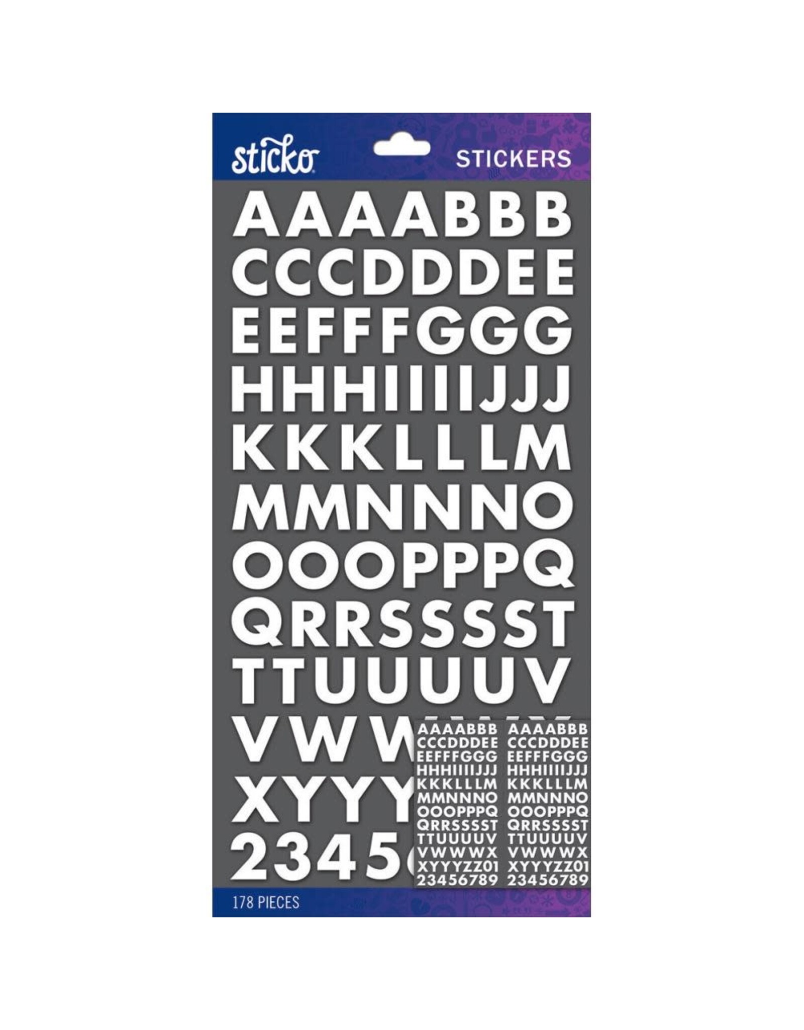 AMERICAN CRAFTS AMERICAN CRAFTS STICKO WHITE FUTURA BOLD SMALL ALPHABET STICKERS