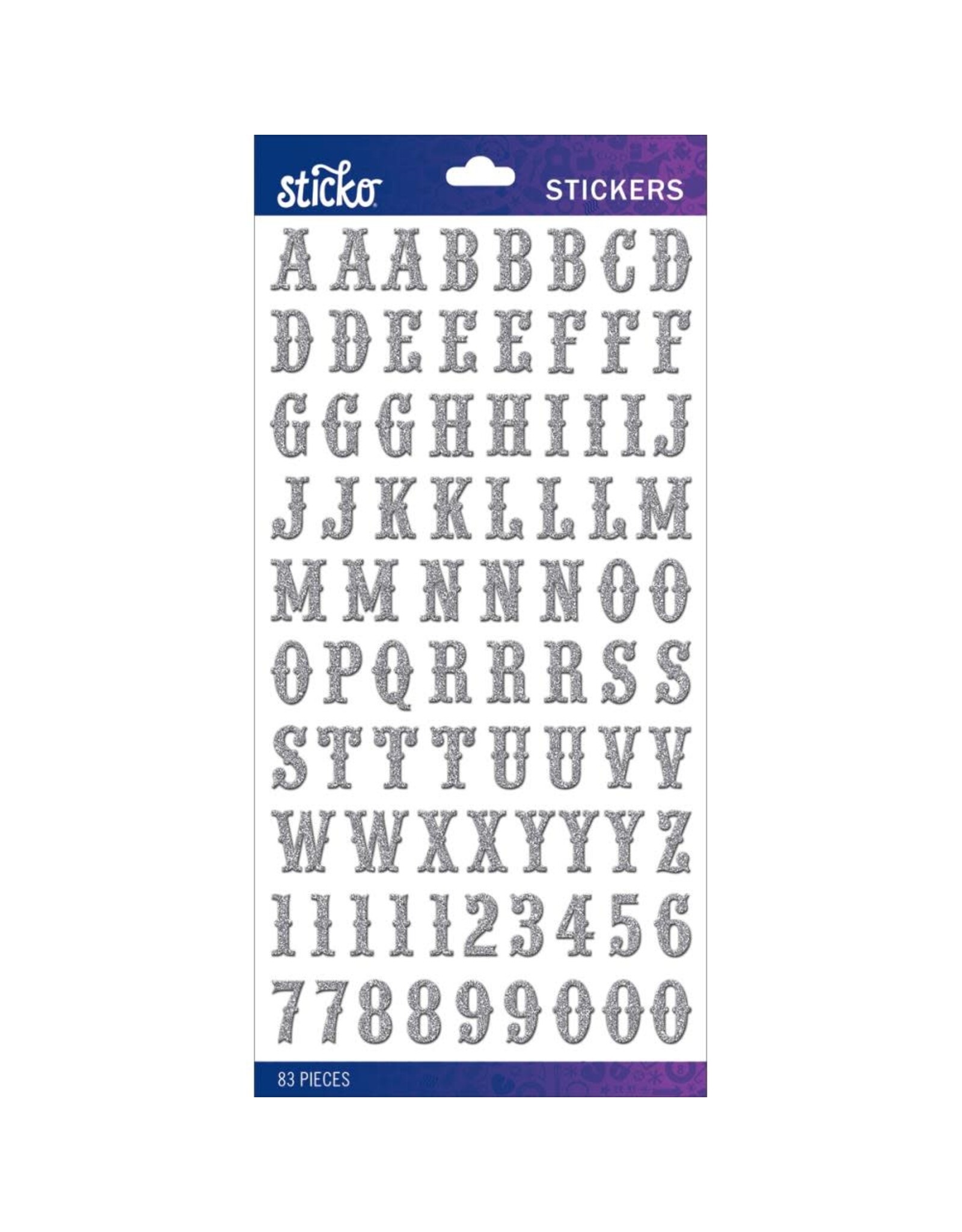 AMERICAN CRAFTS AMERICAN CRAFTS STICKO SILVER GLITTER CARNIVAL ALPHABET STICKERS