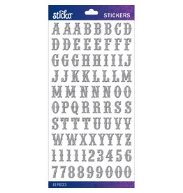 AMERICAN CRAFTS AMERICAN CRAFTS STICKO SILVER GLITTER CARNIVAL ALPHABET STICKERS