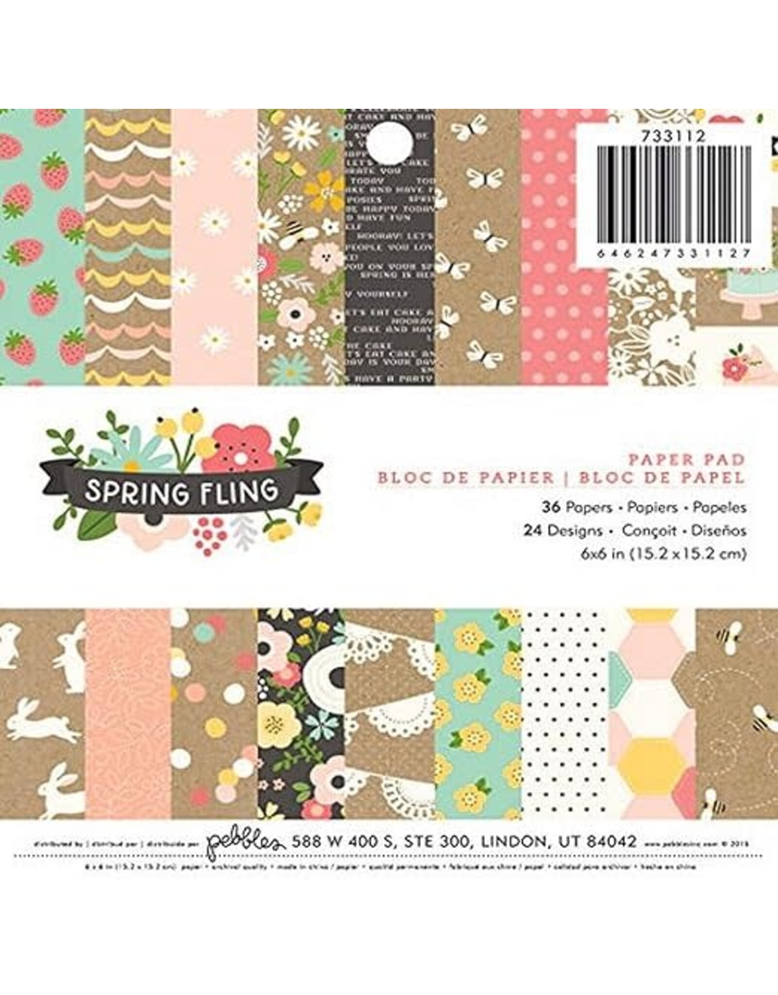 CRATE PAPER AMERICAN CRAFTS SPRING FLING 6x6 PAPER PACK 36 SHEETS