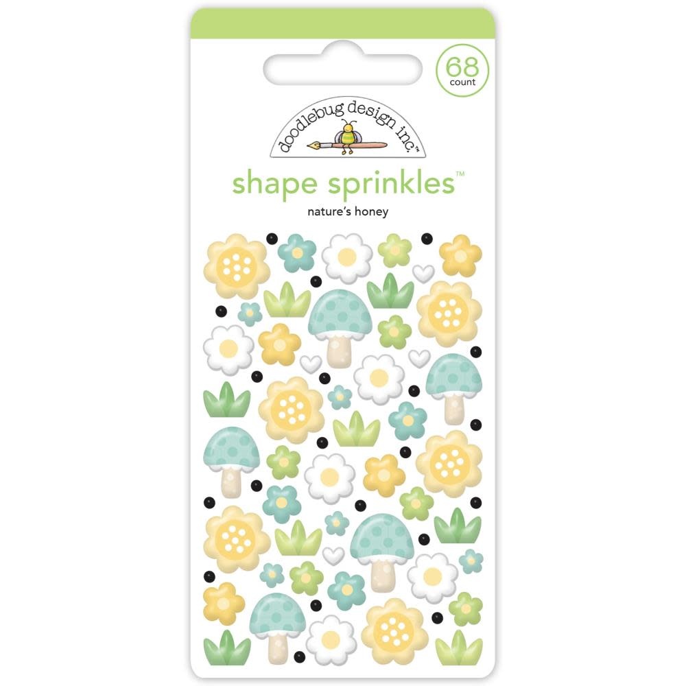 DOODLEBUG DESIGN DOODLEBUG BEE HAPPY NATURE'S HONEY ENAMEL SHAPES