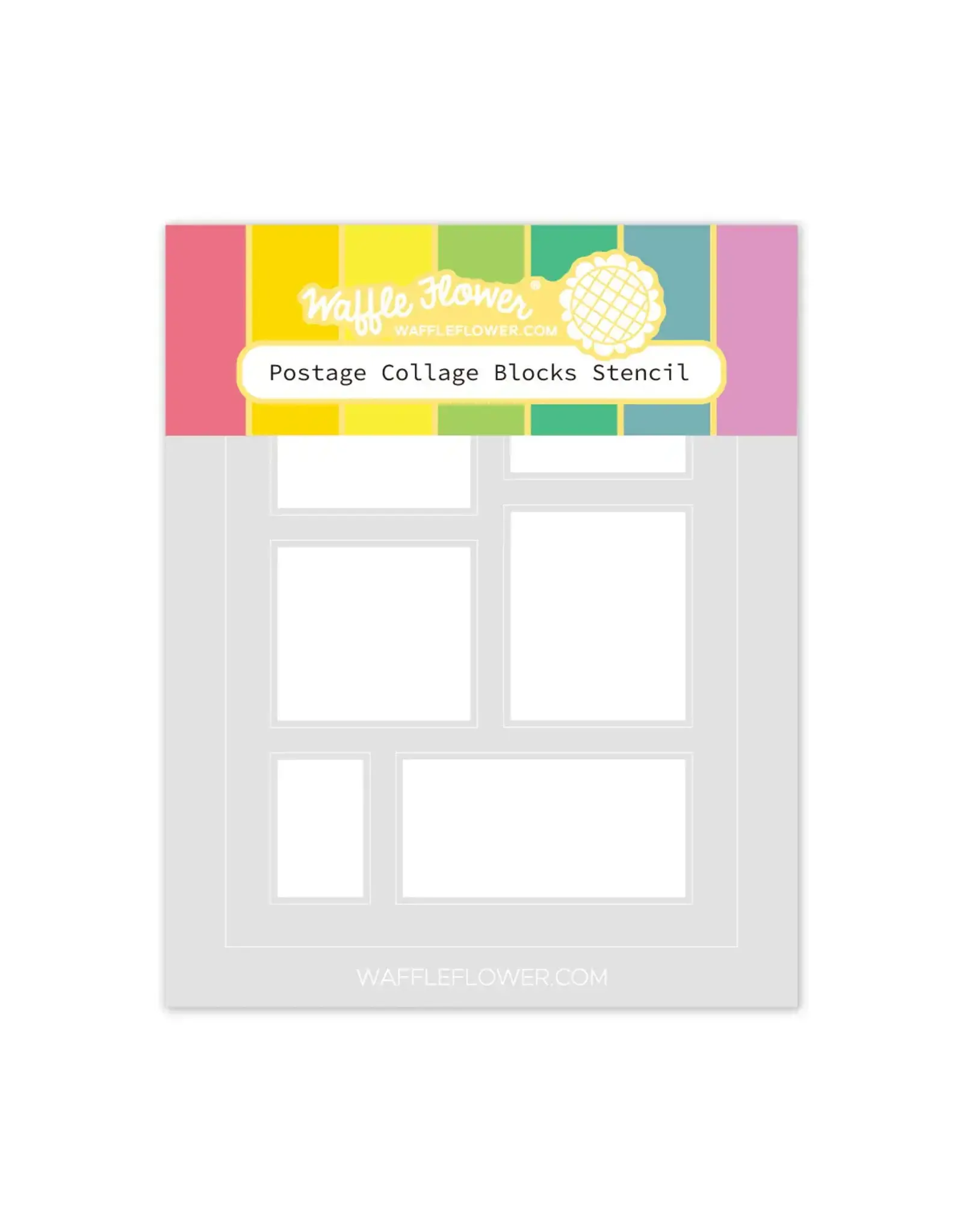 WAFFLE FLOWER WAFFLE FLOWER POSTAGE COLLAGE BLOCKS STENCIL