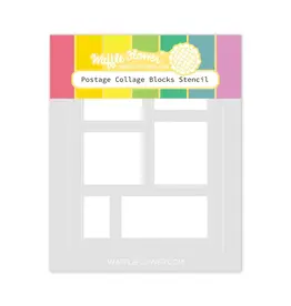 WAFFLE FLOWER WAFFLE FLOWER POSTAGE COLLAGE BLOCKS STENCIL