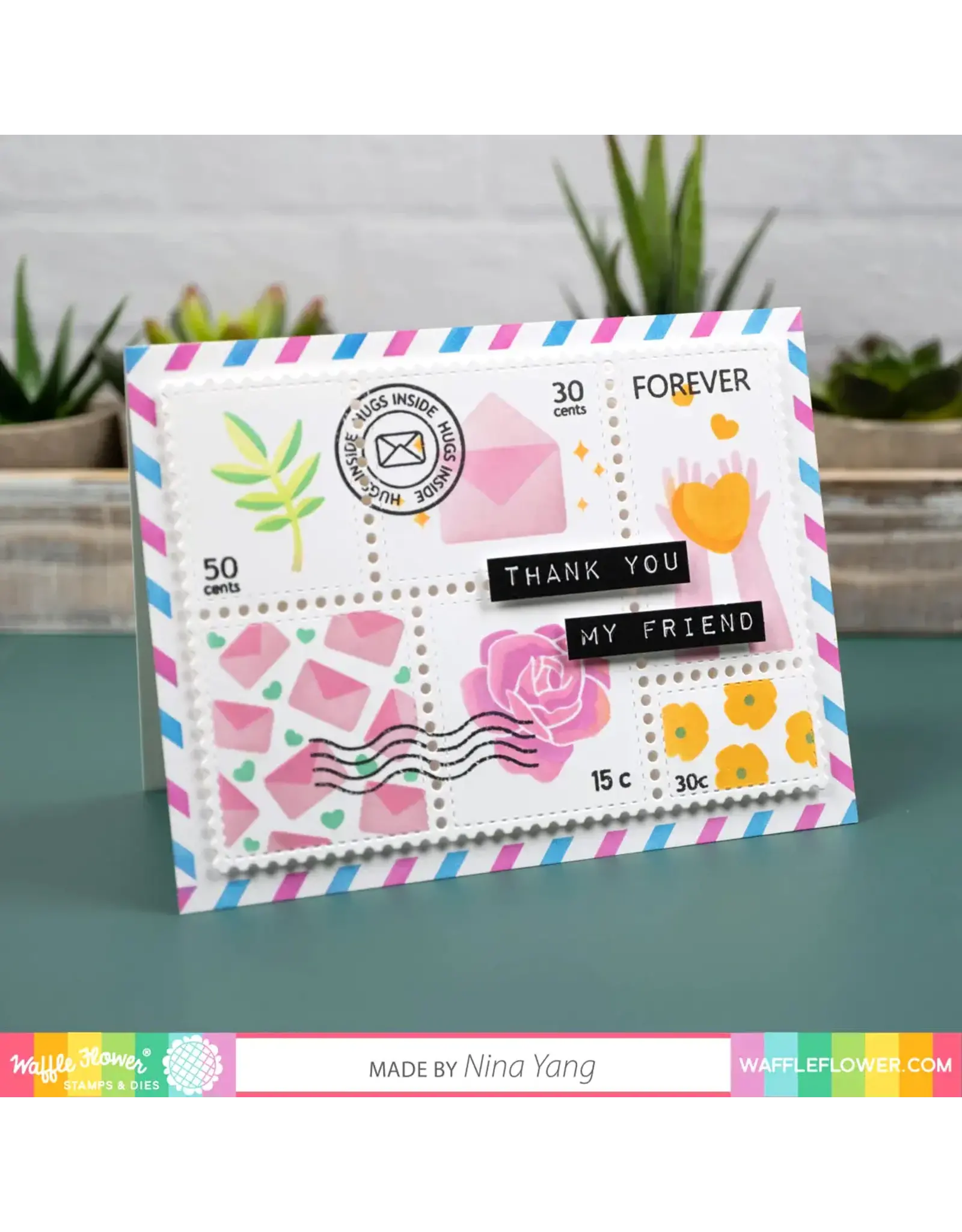 WAFFLE FLOWER WAFFLE FLOWER POSTAGE COLLAGE DIE SET