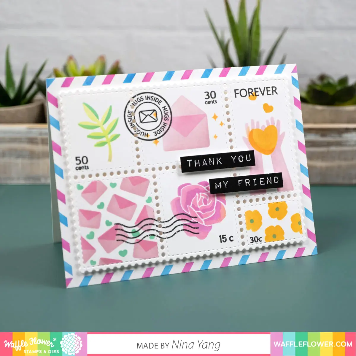 WAFFLE FLOWER WAFFLE FLOWER POSTAGE COLLAGE DIE SET