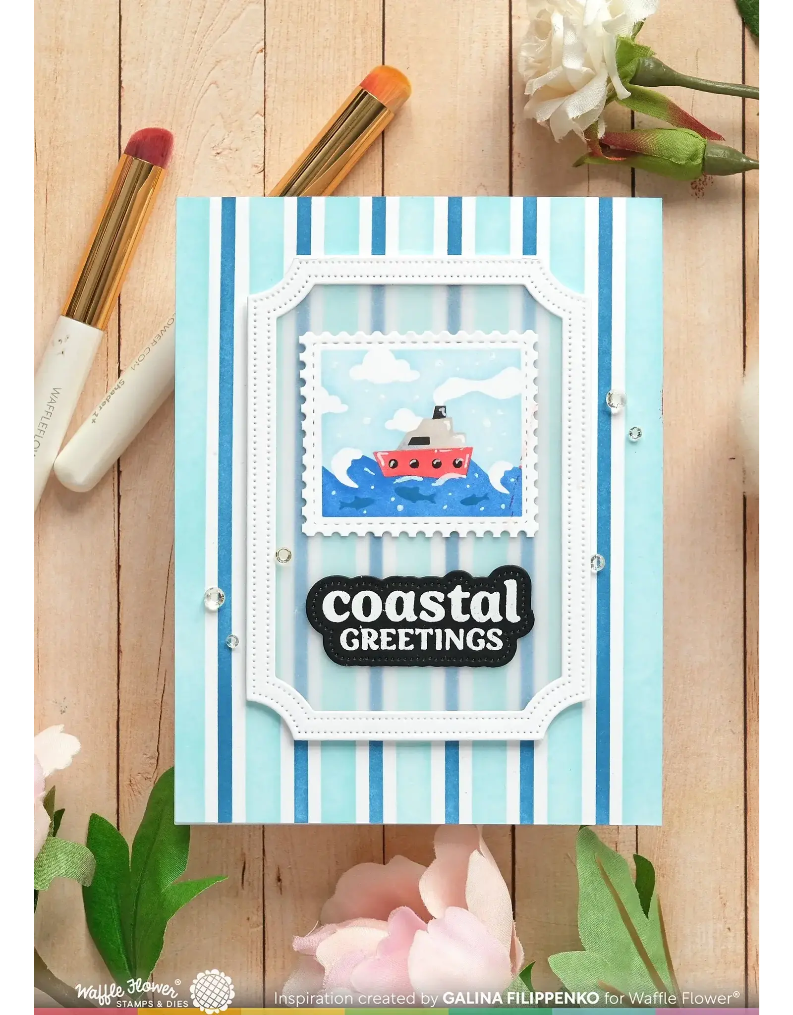 WAFFLE FLOWER WAFFLE FLOWER TWO-STEP MIXED STRIPES STENCIL SET