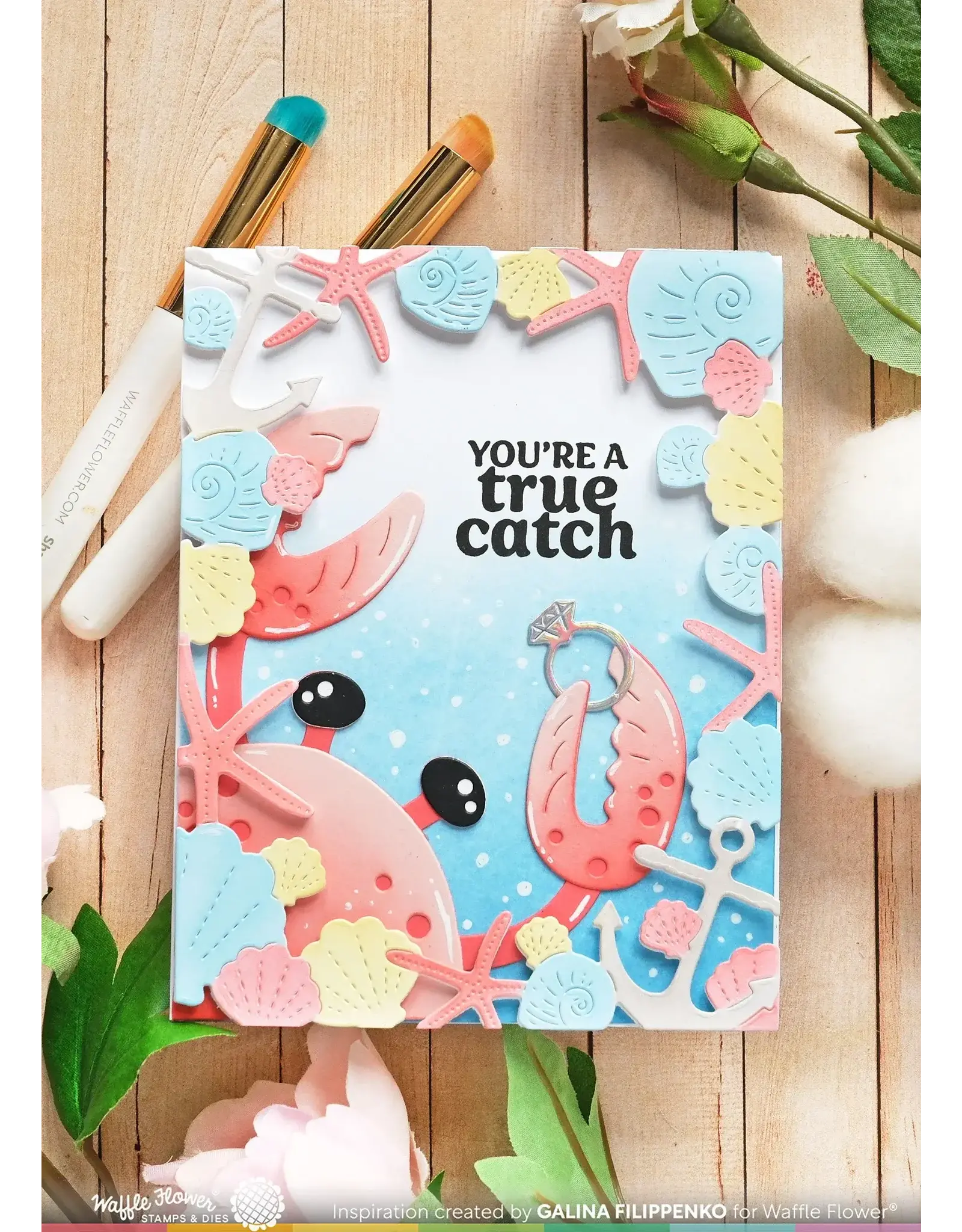 WAFFLE FLOWER WAFFLE FLOWER SEASHELL FRAME COLORING STENCIL SET