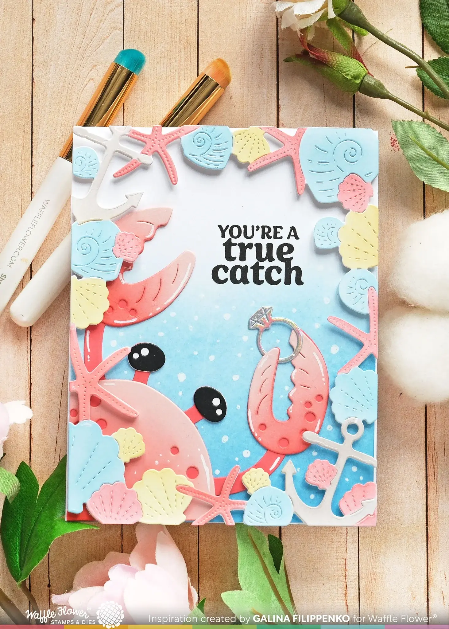 WAFFLE FLOWER WAFFLE FLOWER SEASHELL FRAME COLORING STENCIL SET